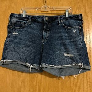Silver Denim Shorts Size 16